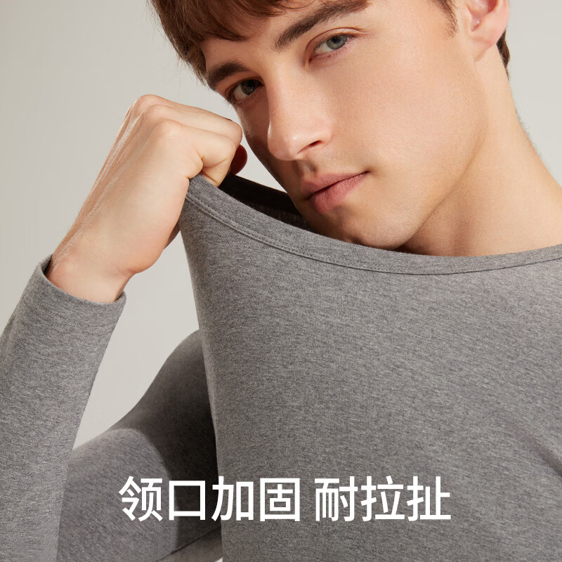 CASENLAND Men's Pure Cotton Thermal Underwear Set Autumn Shirt and Pants Cotton Knit Warm Base Layer