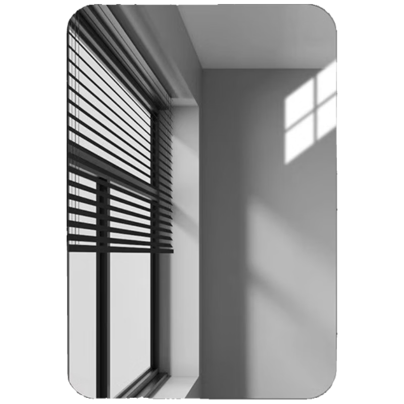 Menghuating Self-Adhesive Wall Mirror for Bathroom Vanity Makeup Hanging Wall-Mounted Toilet Dressing Mirror No Drilling Bathroom Mirror