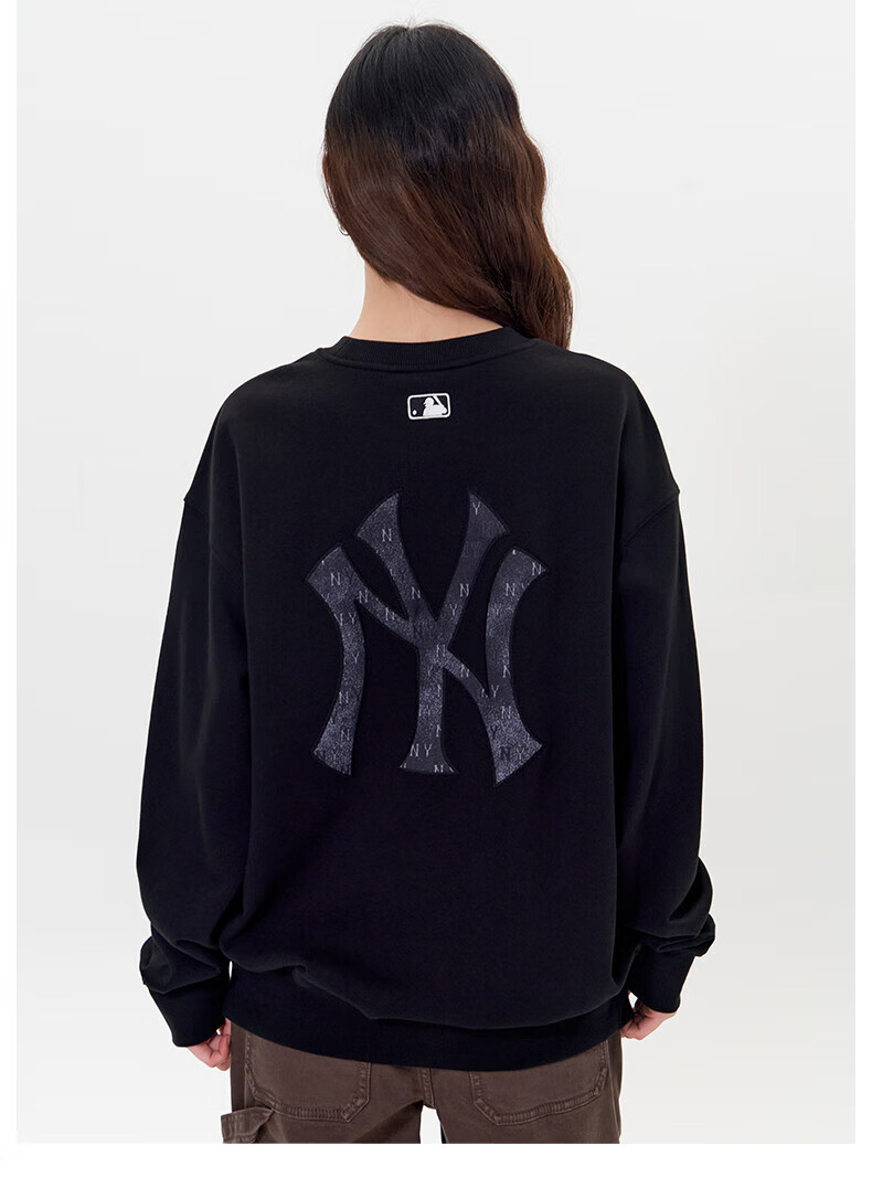 MLB Unisex Back Logo Large Print Crewneck Pullover Sweatshirt 25 Autumn New 3AMTM0654-50BKS-S 6