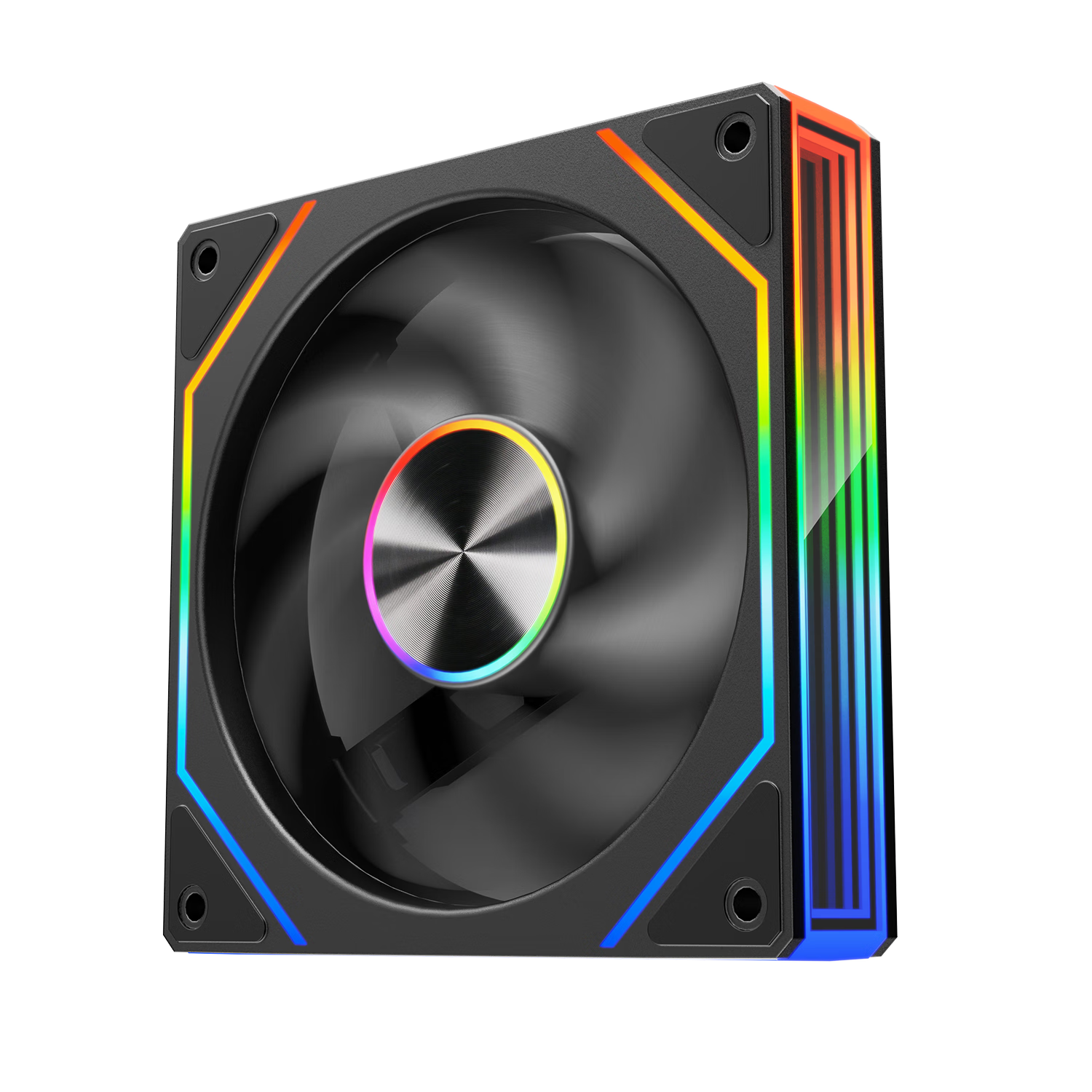 Jingpinlu Prism 8PRO Case Fan Black 12CM Desktop Computer ARGB Sync Cooling PWM Temperature Control Infinite Mirror Lighting Effects