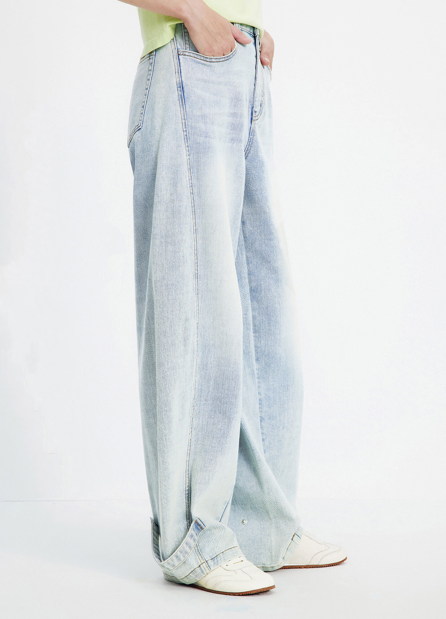 Navigare Italy Small Sailboat 26th Spring Summer New Skin-friendly Wide-leg Denim Workwear Cargo Pants 2312576503 4