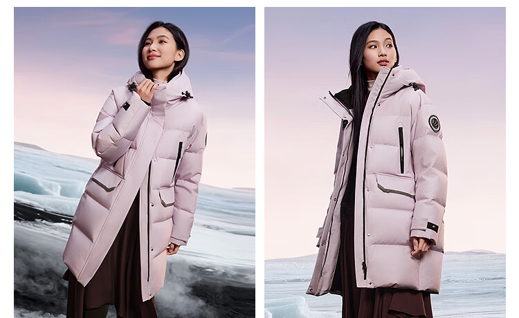 BOSIDENG Off-Season Extreme Cold Goose Down Jacket Unisex Winter Thickened Mid-Length Windproof New Year Red Coat 24