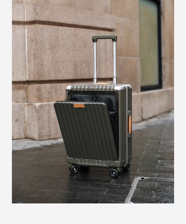 Dream Traveller Large Capacity Luggage Spinner Multifunctional Trolley Suitcase Side Opening Travel Bag 26 Inch Elephant Gray 4