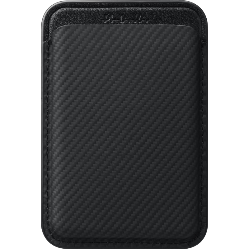 PITAKA Magnetic Aramid Fiber MagSafe Card Holder Stand for iPhone 17/16 Series, Portable Slim Wallet for Cards and IDs, Black Gray