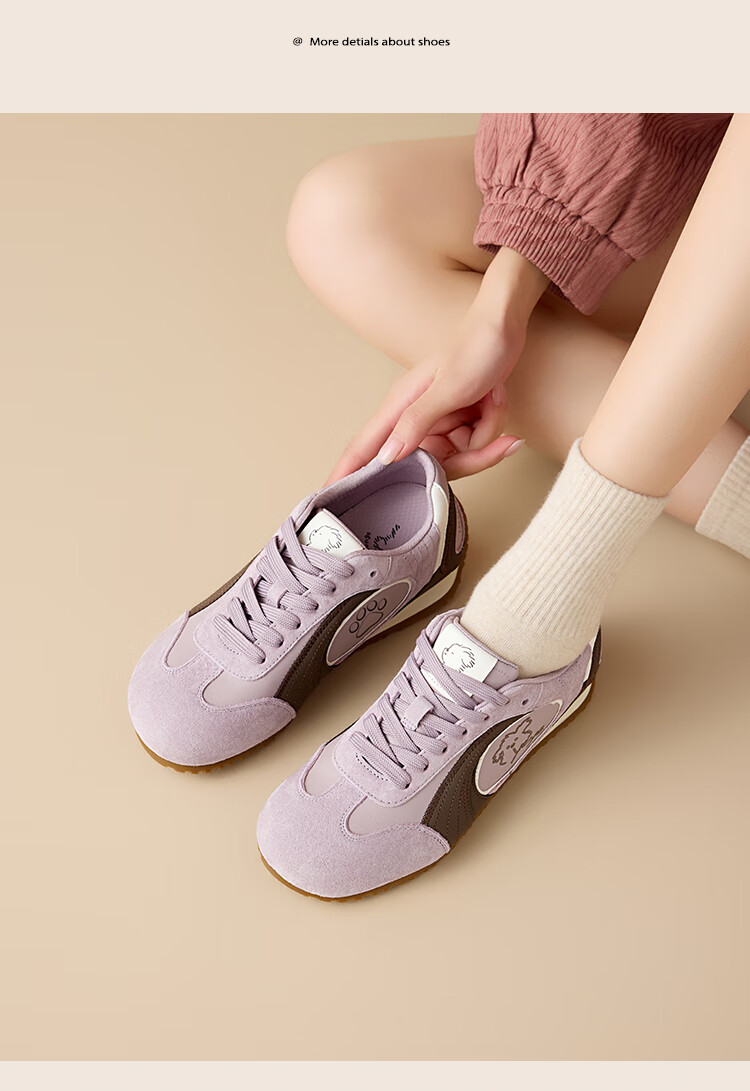 Zhuoshini Casual Purple Puppy 2026 New Women's Height Increasing Trainer Versatile Sports Casual Shoes Gray Purple Size 37 9