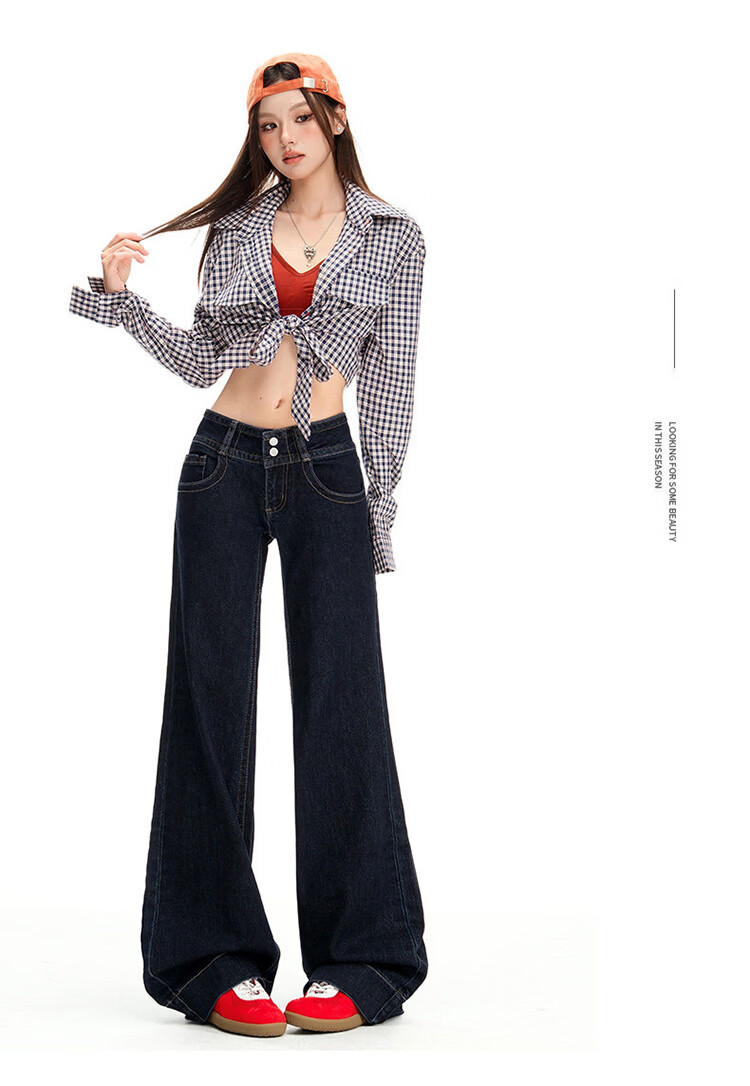 Freedom Style Tencel Slim Flared Jeans for Women 2026 Spring New Low Waist Slim Fit Draped Flared Pants 20