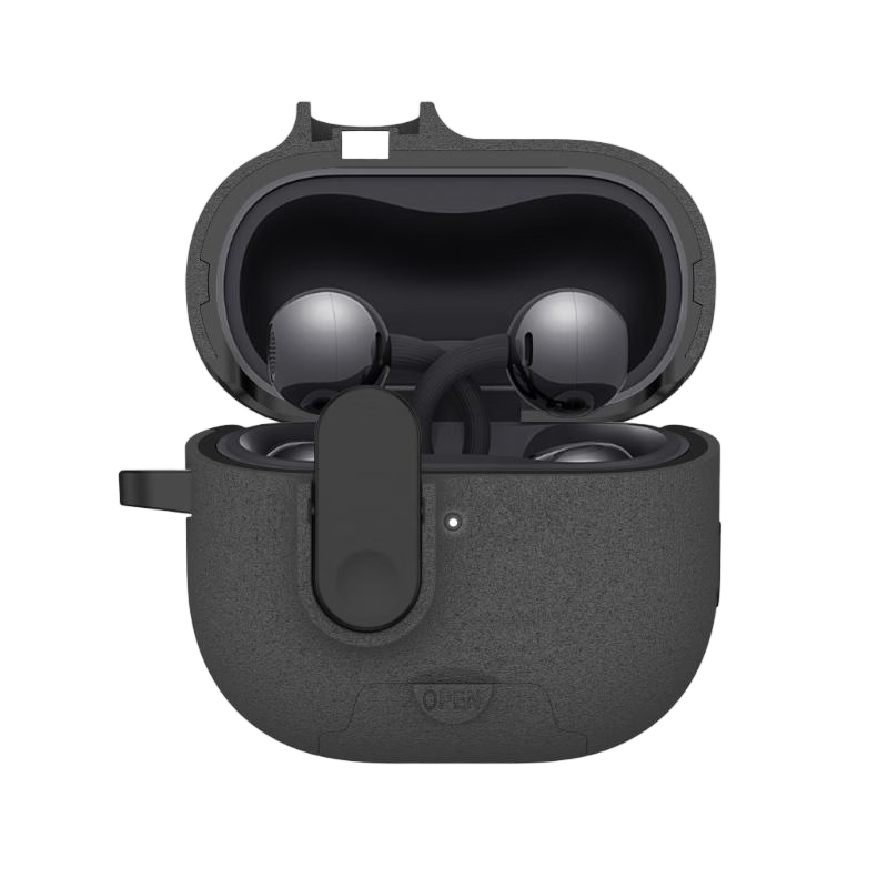 Penggu Protective Case for Huawei FreeClip2 Earphones Silicone Hard Shell Auto Flip Cover Drop-Proof Lock Creative Matte Anti-Fall Velvet Gray