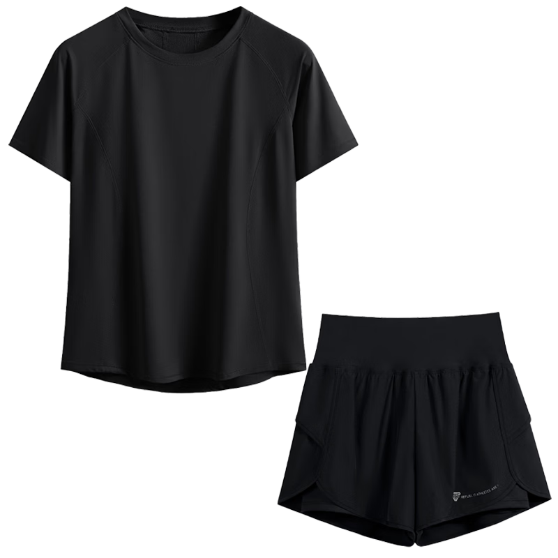 Baisirun Marathon Sweat Suit Professional Sports Student Jump Rope Competition Athletics Women's Short Sleeve Running Set Quick-Dry Shirt