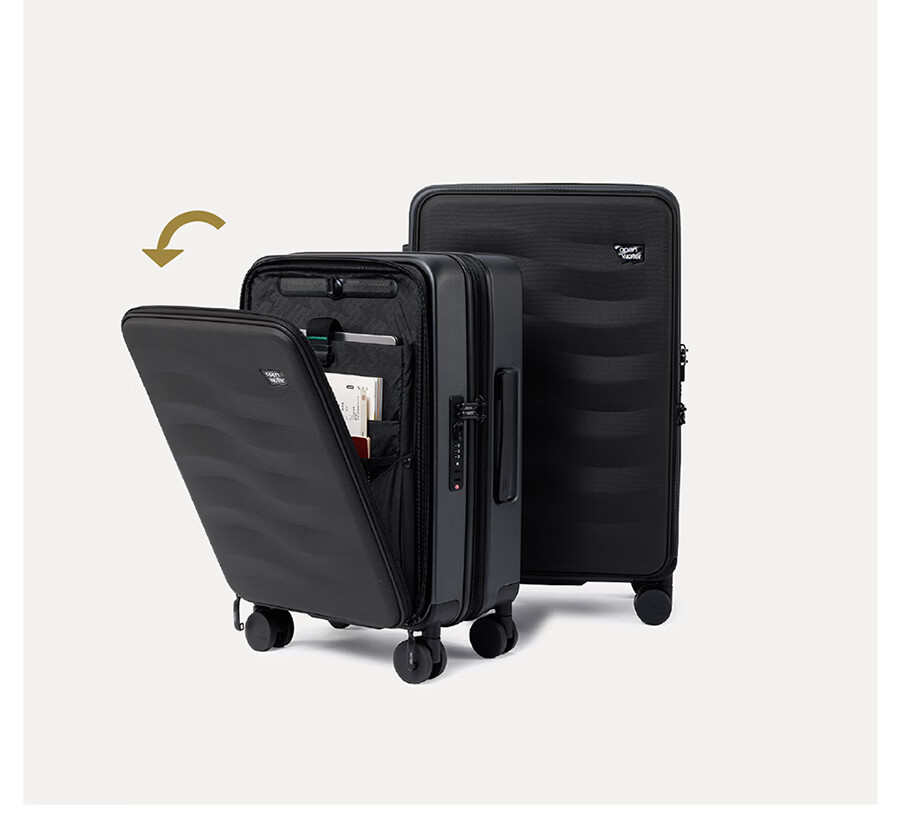 Openwater Front-Opening Large Capacity Expandable Trolley Business Carry-On Suitcase Phantom Black 14 Inch 8