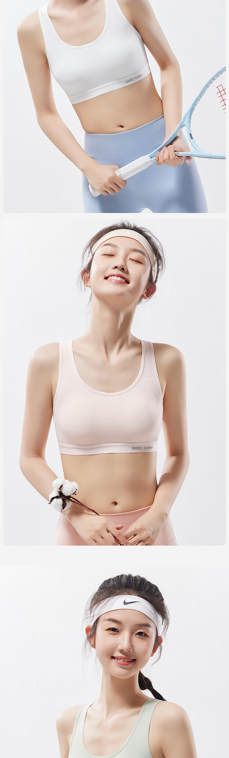 GUJIN 2-Pack Girls' Sports Bras Shockproof Vest for Adolescents Teen Girls Middle and High School Students 9