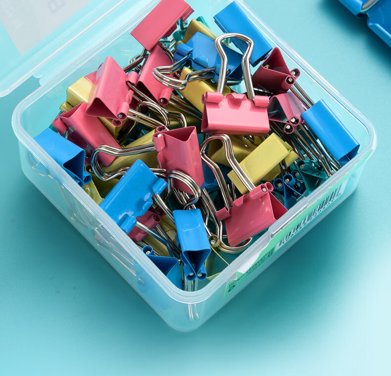 M&G Stationery No.1 50mm 8-Pack Square Box Colored Metal Paper Clips Economical Office Supplies Tail Clips ABS916PL 15