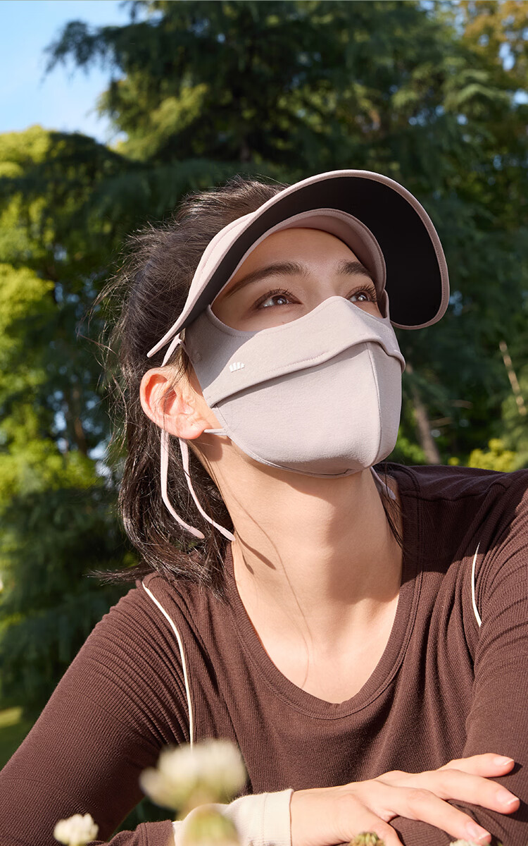 Beneunder Autumn Winter Sun Protection Moisturizing Cycling Face Mask Windproof Visor Face Bikini High-Value Women's Brown 2