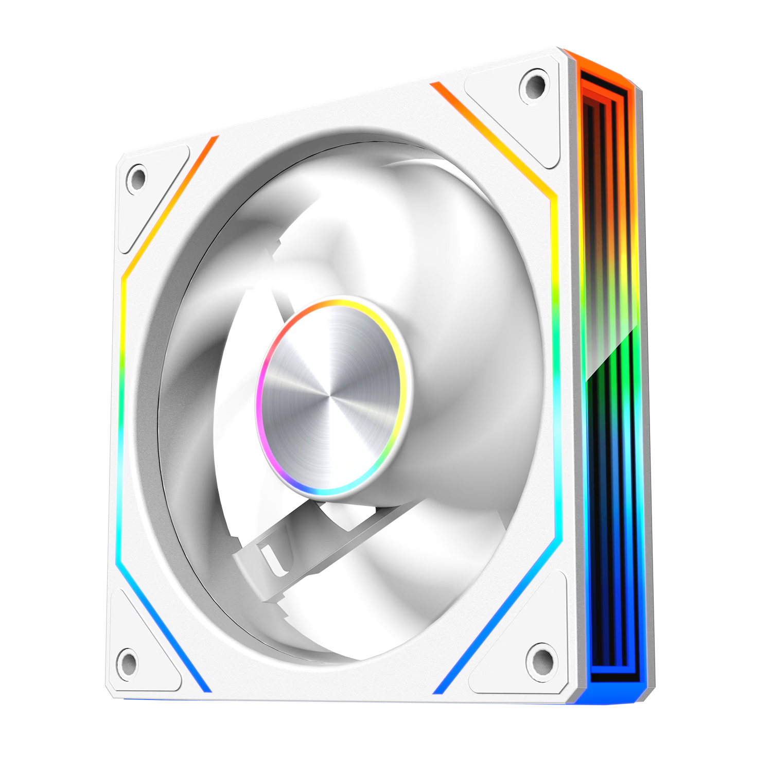 Jingpinlu Prism 8PRO Case Fan White 12CM Desktop PC ARGB Sync Cooling PWM Temperature Control Infinite Mirror Lighting Effects