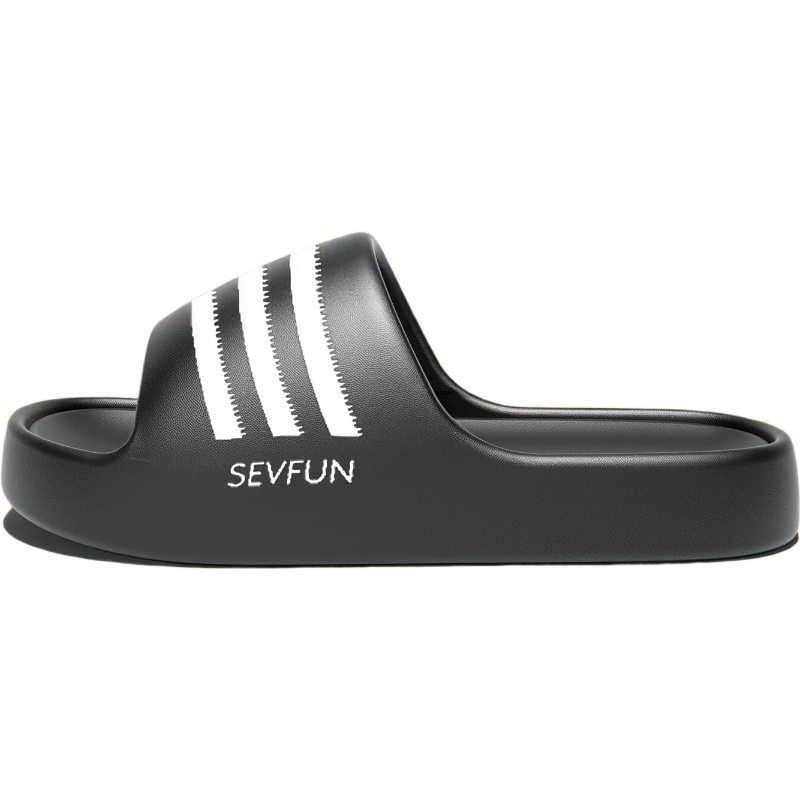 Seven-Color Spun Men's EVA Slippers, Home Wear, Outdoor Wearable, Non-Slip, Soft Bathroom Slippers, Couples Shower Sandals, Summer Women's Black Size 40-41