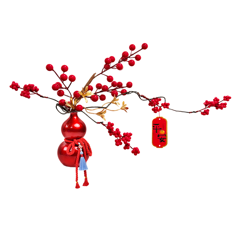 Xinyue New Year Decorative Gourd Ornament 2026 Year of the Horse Spring Festival Home Living Room Entrance Atmosphere Arrangement Blessing Bucket