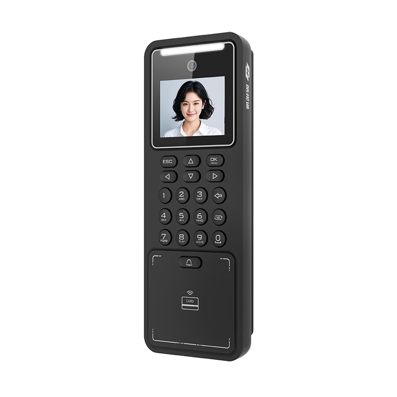 Haoshitong Hikvision Access Control Facial Recognition All-in-One Attendance Clocking Machine Face Recognition Card Password Office Enterprise WiFi Network 2.4-inch Support Electromagnetic Lock