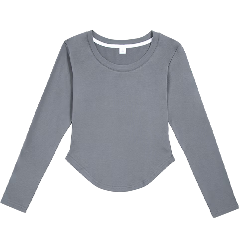 NOME Autumn And Winter New Round Neck Slim-Fit Long Sleeve T-Shirt for Women, Body-Hugging Waist-Cinching Base Layer Inner Wear, White, S