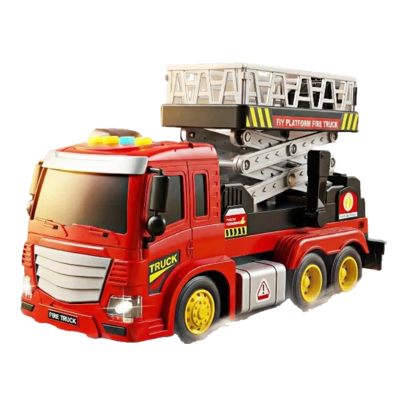 Honey Joy Fire Truck Toy for Kids Ages 1-3-6 with Songs, Ladder Car Model, Large Size Gift for Boys