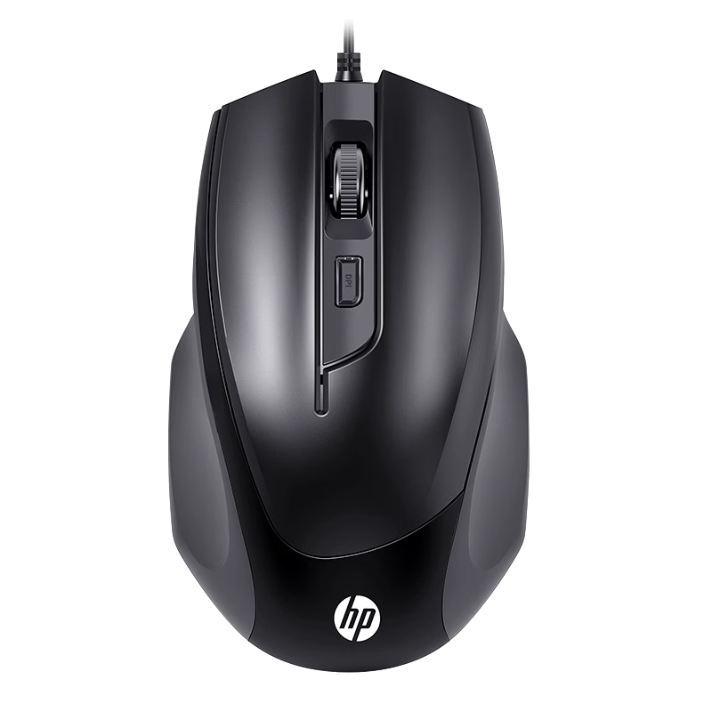 HP M150 Wired Office Drawing Mouse with 4-Level DPI Adjustment USB Plug and Play Ergonomic Mouse for Desktop and Laptop Black with Sound
