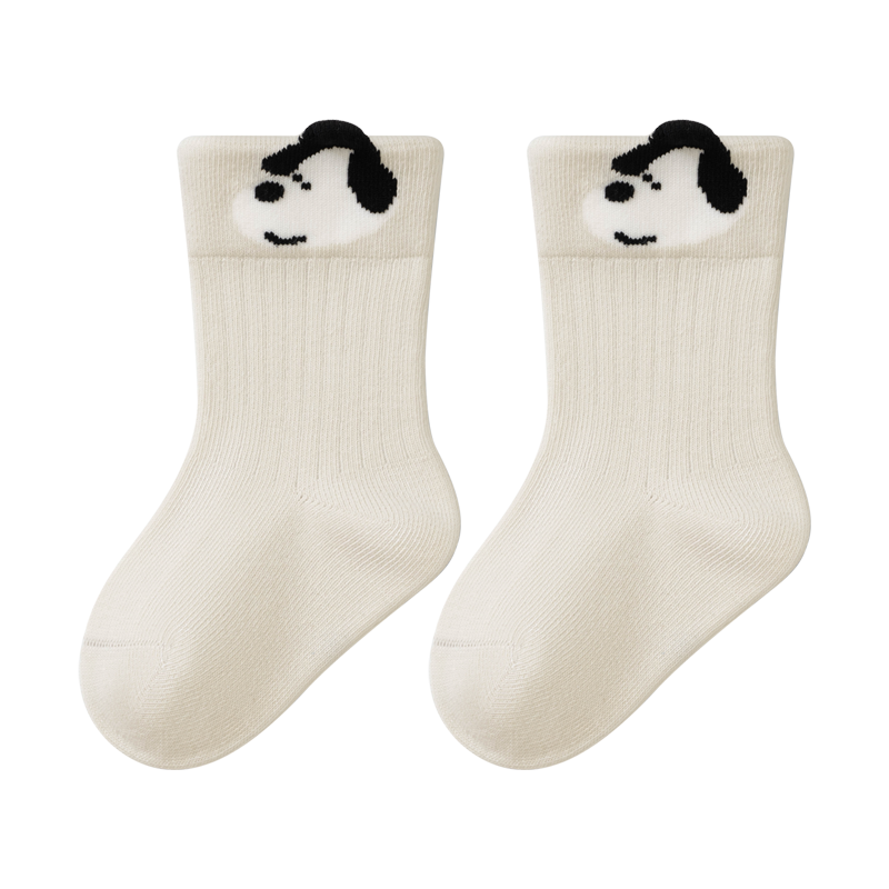 Growth Baby Socks Spring Autumn Breathable Seamless Antibacterial Infant Mid-Calf Soft Cuff Non-Restrictive Thin Cartoon Cotton Socks for Young Babies