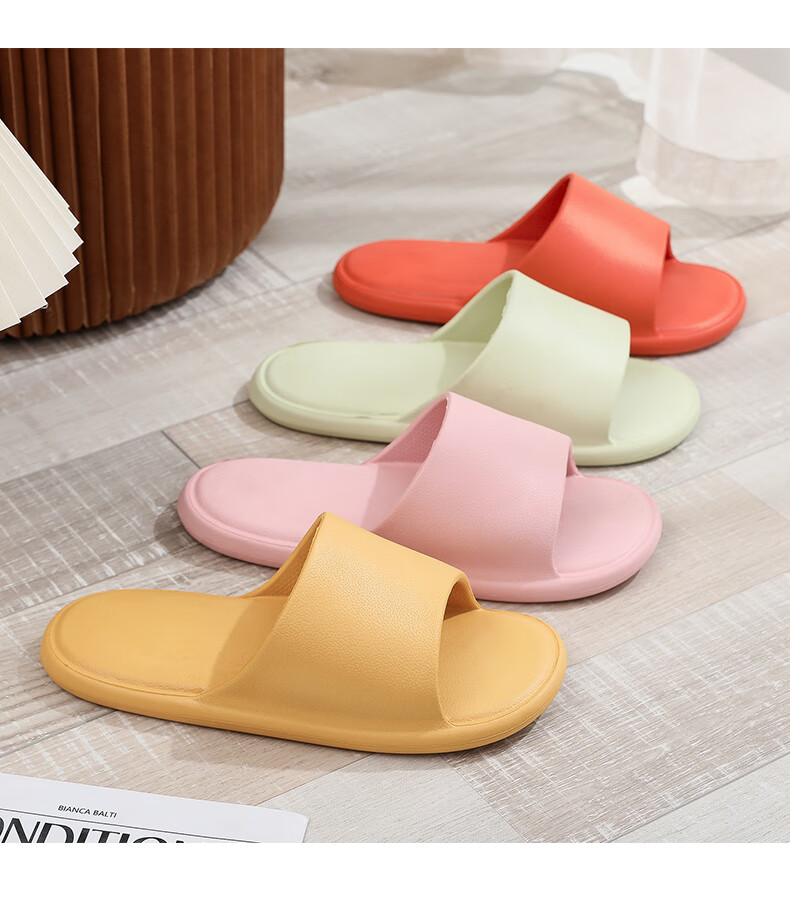 XGGC Home Slippers Men Summer Indoor Non-Slip Shower Lightweight Quick-Dry Couple Sandals Women Orange 37-38 2