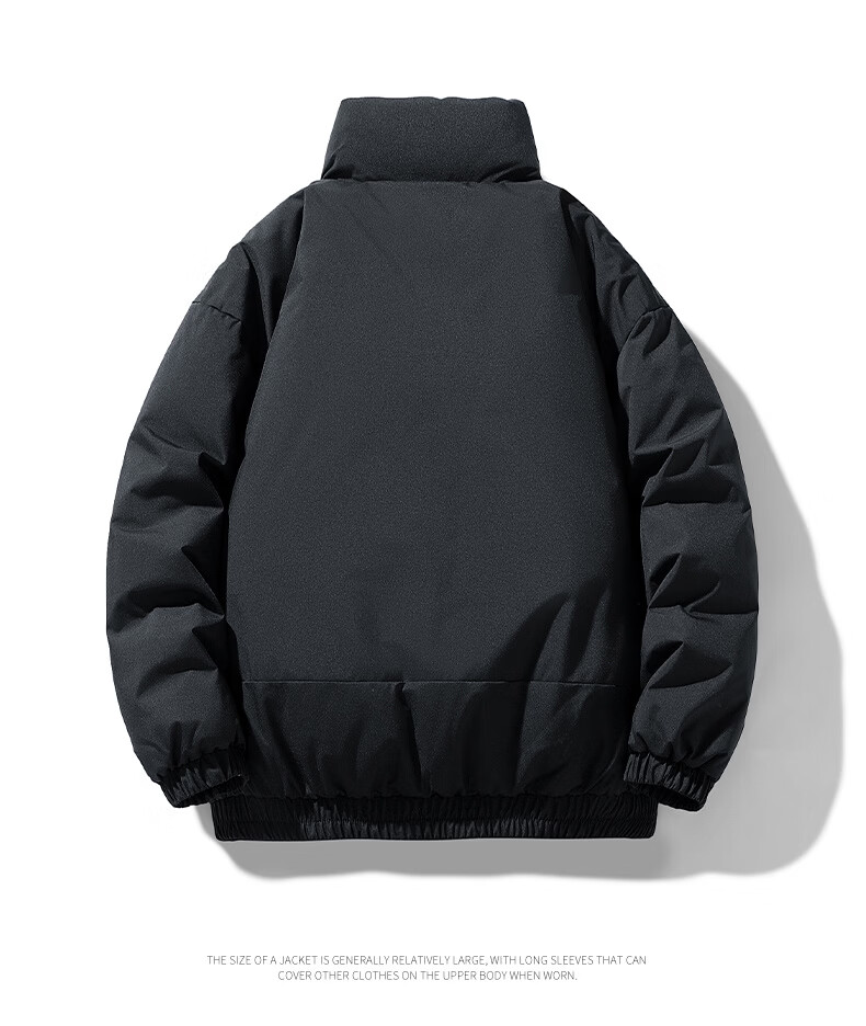 MARK FAIRWHALE Men's Thickened Cotton Padded Jacket Autumn Winter Warm Coat Black 2XL 5