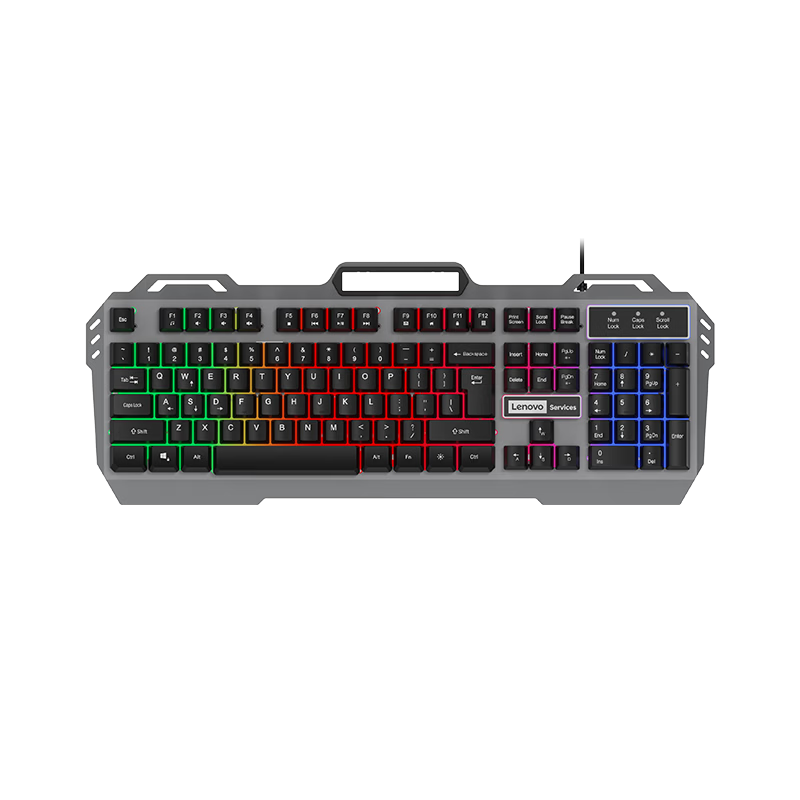 Lenovo Wired Gaming Keyboard KW41 RGB Breathing Backlight Metal Panel PUBG E-sports Keyboard External Keyboard for Desktop Laptop Black