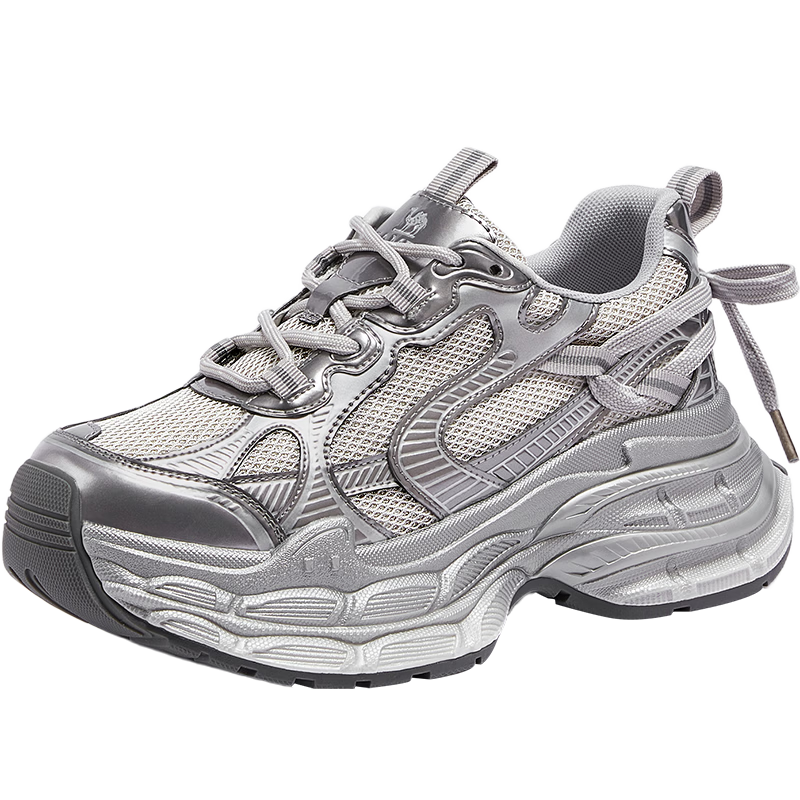 CAMEL Silver Moon 3rd Generation Dad Shoes Women's Outdoor Casual Shoes L26S283125 Silver Size 39 (Dilireba Edition)