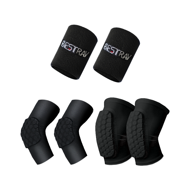 Bestray Children's Basketball Knee Pads, Anti-Fall Thin Elbow Pads, Professional Impact Protection Short Sports Soccer Kids Set, Cycling Protective Gear
