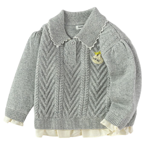 Balabala BalaOne Girls' Sweater Children's 2025 Winter Knitwear Baby Knit Sweater Sweet 208425103001