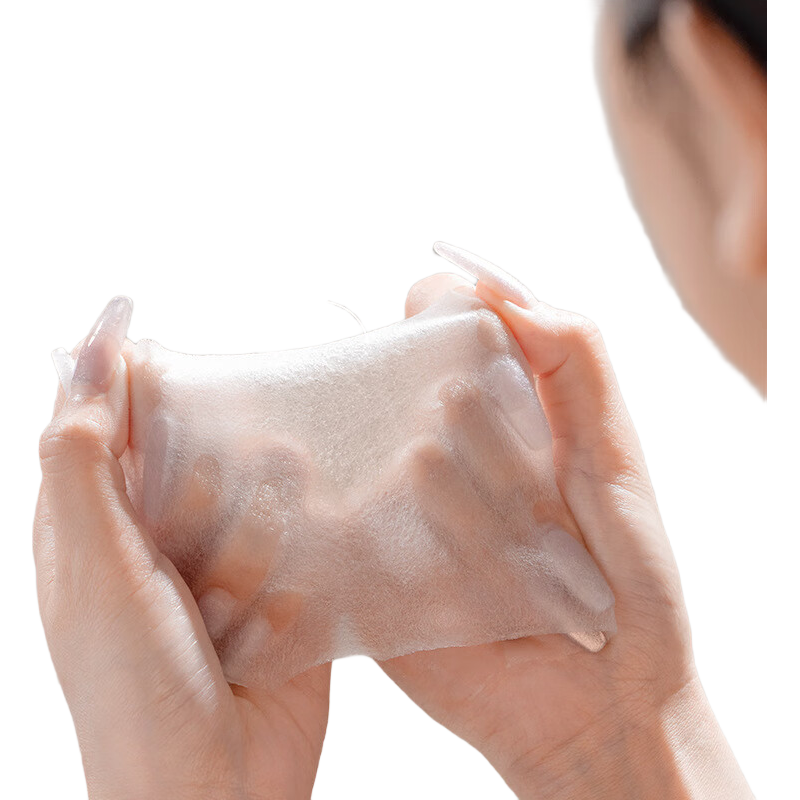 NHGAD Stretchable Open-Edge Facial Cotton Pads for Wet Dressing, Makeup Removal, Moisturizing Mask Paper 3-in-1 Perforated Sheets