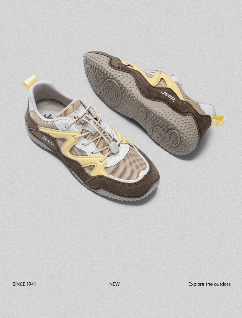 JEEP Women's Lightweight Hiking Shoes 2026 Spring Summer New Non-Slip Outdoor Casual Sports Shoes Gray Size 38 13