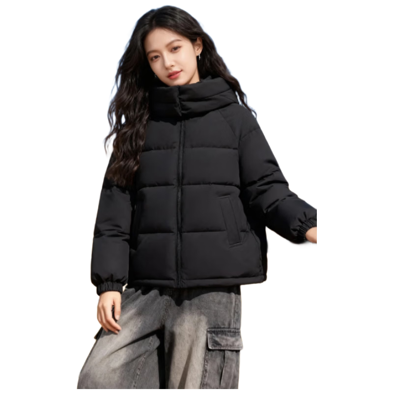 Baleno Women's Hooded Cotton Padded Jacket 2026 Winter Thickened Warm Casual Fashion Commuter Petite Outfit Coat