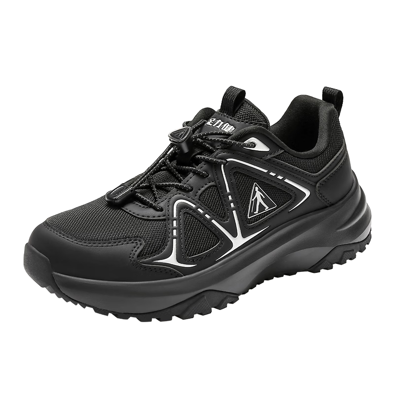 Zulijian Elderly Spring Summer Breathable Walking Sports Shoes Casual Outdoor Non-slip Shoes 26156004J Black/Silver Men 40