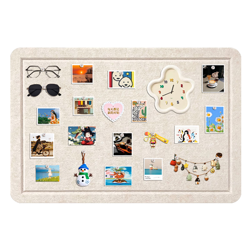 Flybook 60*120cm Felt Board Wall-Mounted No-Drill Polaroid Photo Display Creative Decorative Frame Background Wall Sticker Message Board Bulletin Board Cork Board