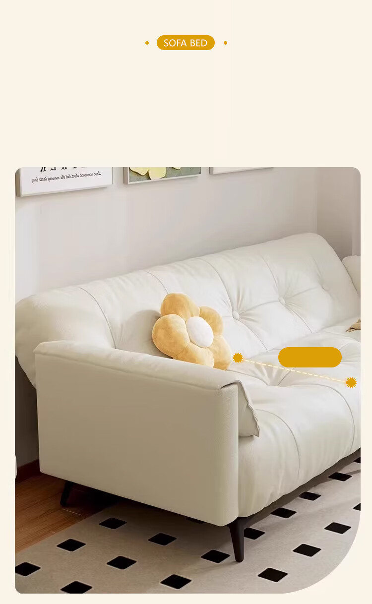 L&S Convertible Sofa Bed Foldable Sofa Cat Scratch-Resistant Cream Cloud Sofa S383 Green 1.8m Armless 6