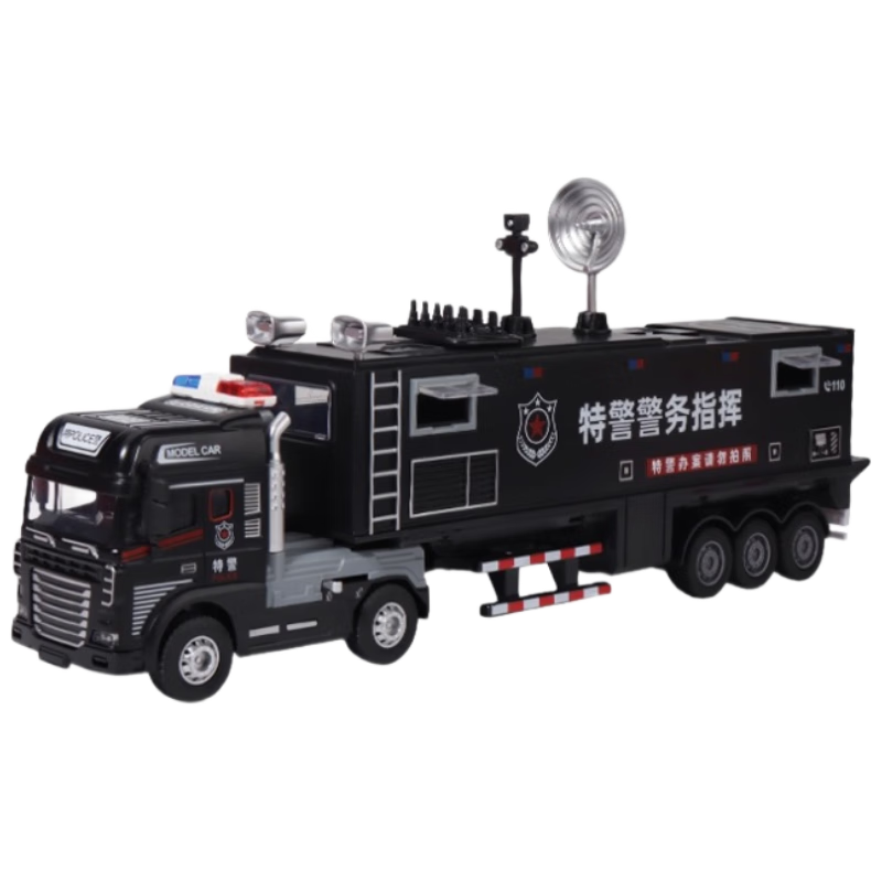 MaBao Twin Children's Day Gift Alloy Police Command Car Toy Large Realistic Model for Boys Age 3-6