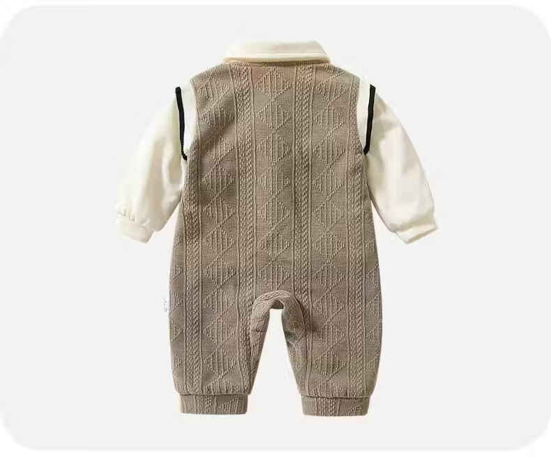 VOONLIE Baby Clothes Spring Newborn Boys Romper Full Moon Hundred Days Outing Gentleman First Birthday Jumpsuit Spring Autumn 5