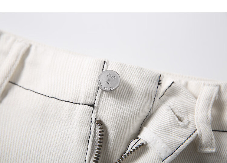 Demana [Micro Brushed Pure Cotton] Autumn 3D Color-Blocked Stitching Straight-Leg Petite Women's Jeans 11