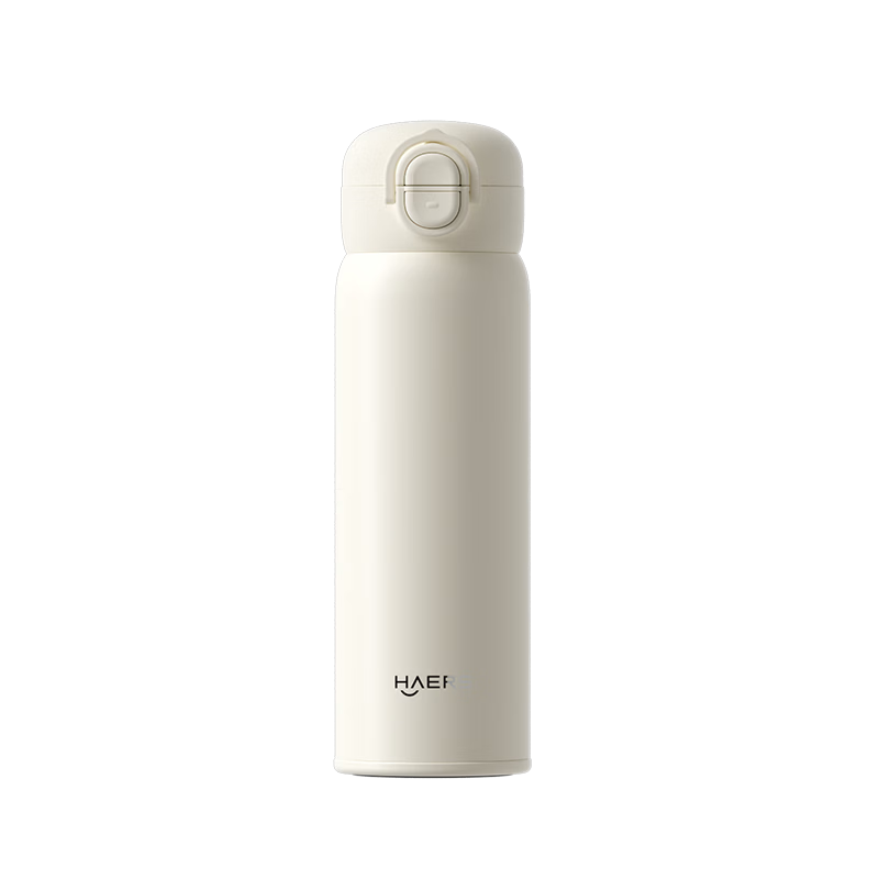 HAERS 2025 New Insulated Water Bottle 316L Stainless Steel Straw Cup Portable School Cup White 500ml