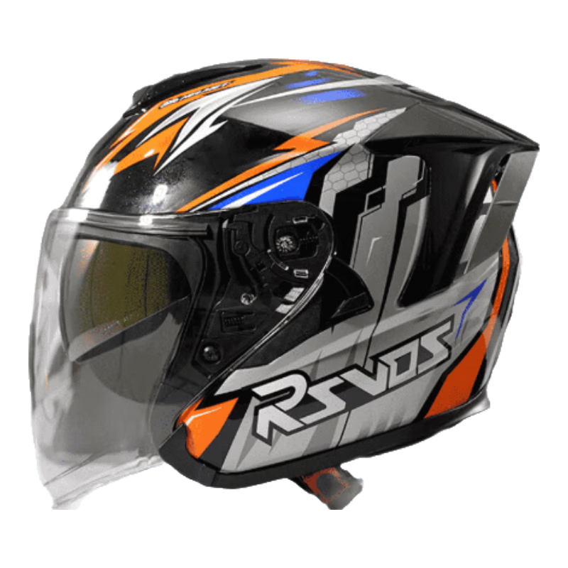 RSV Motorcycle Helmet 3C Certified Unisex Four-Season Half Helmet Dual Visor Windproof Electric Bike Bluetooth Earphones 3XL