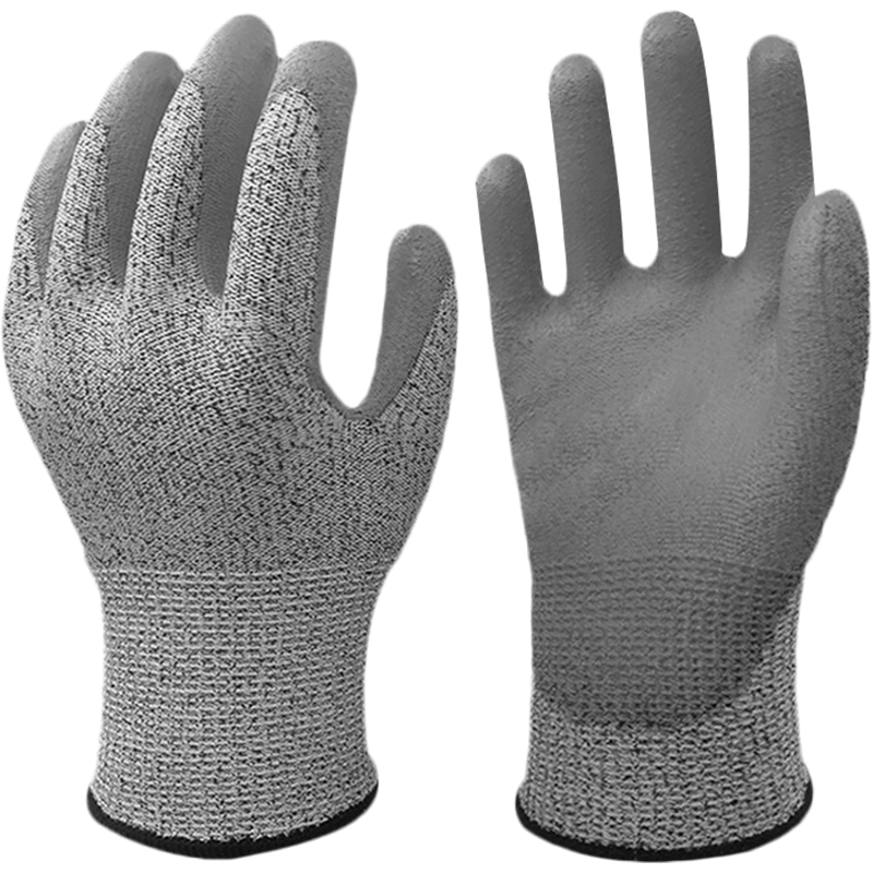 SHENGLI NITEX® Level E Cut-Resistant Gloves, Protective Wear-Resistant Non-Slip Level 5 Cut-Proof Gloves, PU Coated Palm Anti-Knife Cutting Injury Touchscreen Compatible, N7308 Size L, 1 Pair
