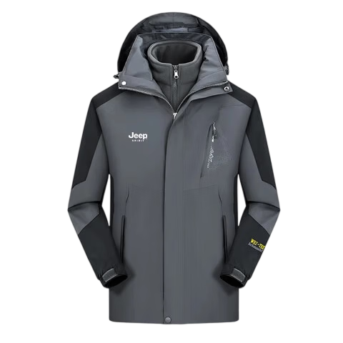 JEEP SPIRIT Men's Autumn Winter 3-in-1 Thickened Red Outdoor Jacket Christmas New Year Edition
