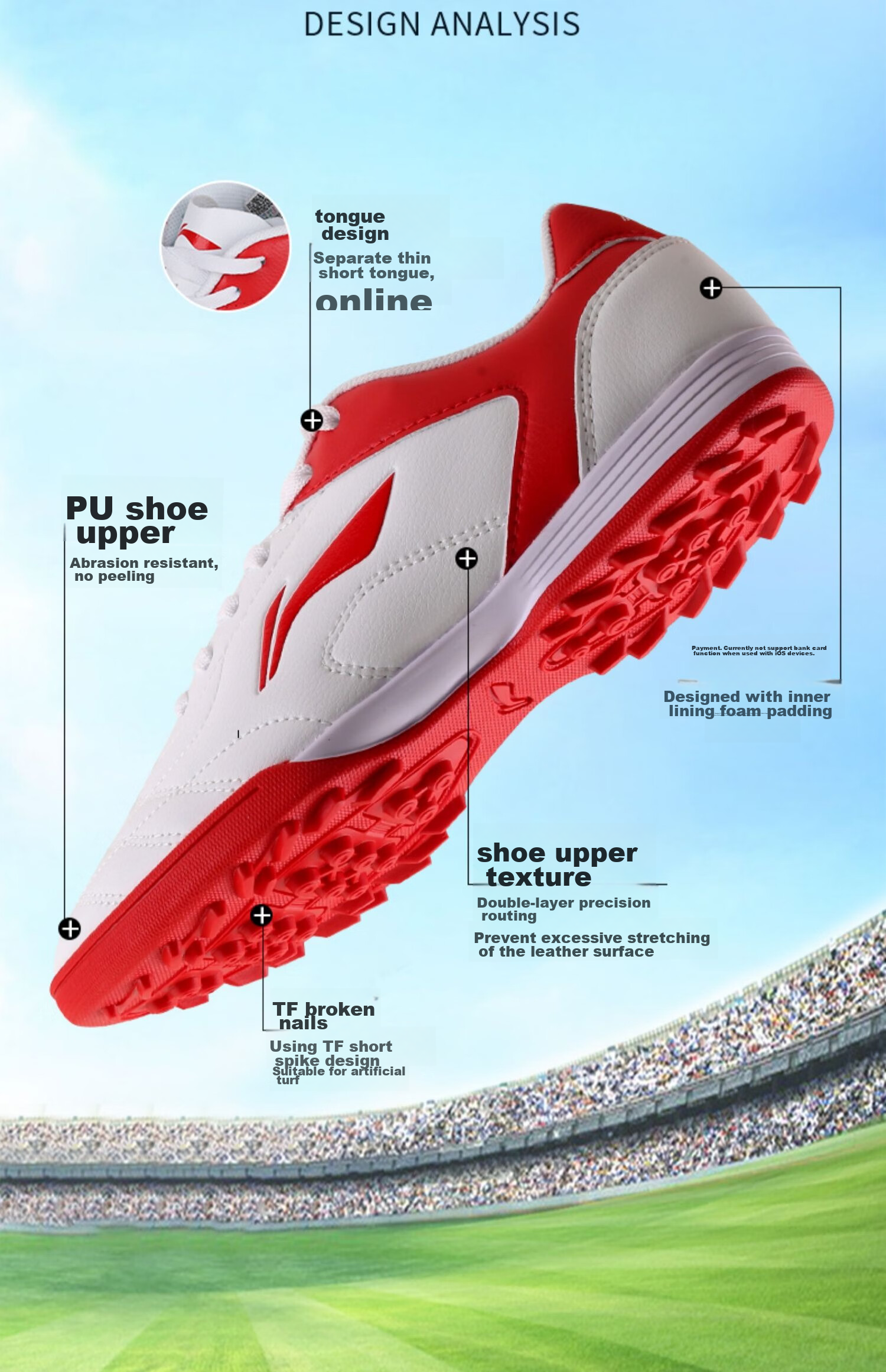 Li-Ning Soccer Shoes, TF Turf Cleats, for Men, Women, Adults, Children, Teenagers, Professional Training Shoes, Middle School Entrance Exam, Summer Breathable Cleats 4
