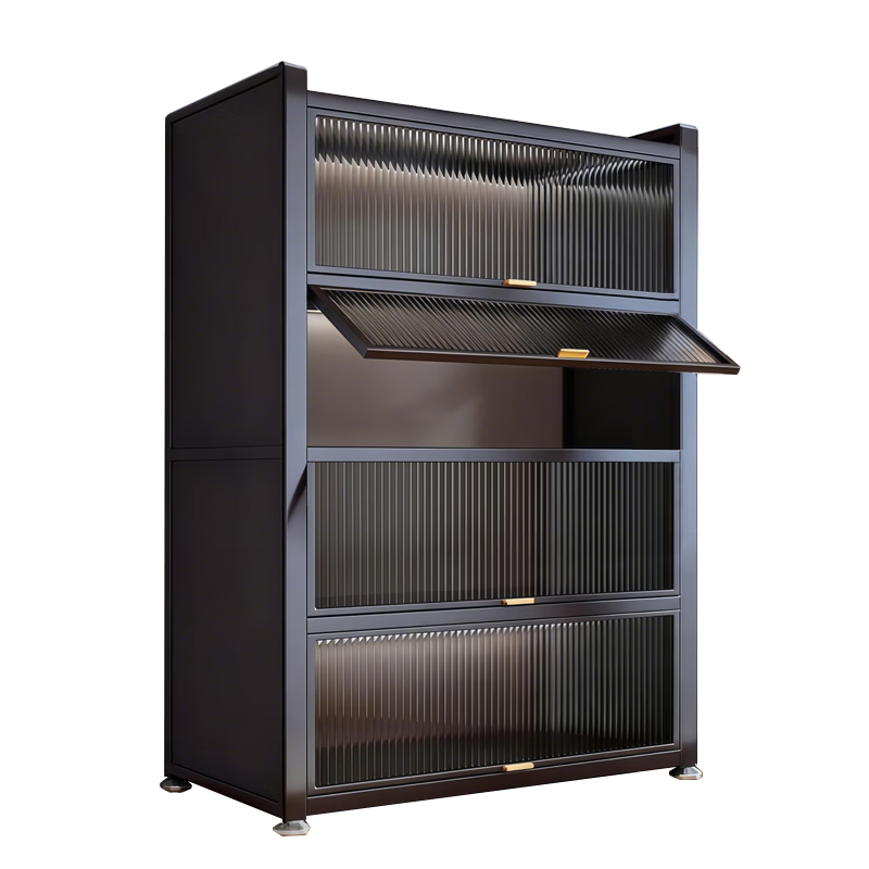 TANGJI Kitchen Storage Rack, Floor-Standing Sideboard, Multi-Layer Storage Cabinet, Organizer Cabinet, Dish Cabinet, Cupboard, 120*42*183