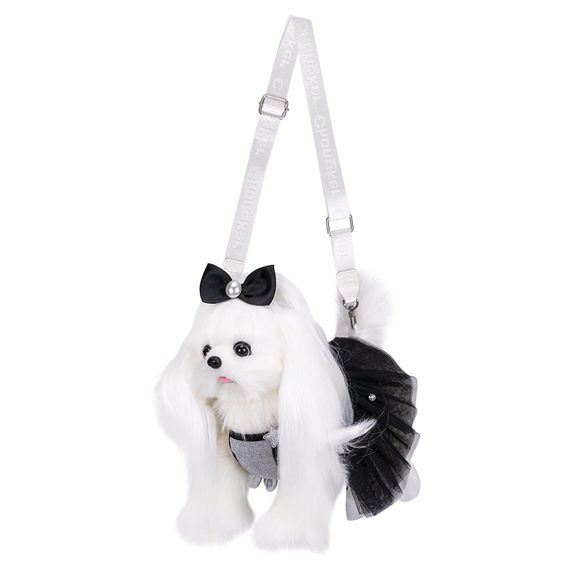 Chongker Maltese Puppy Backpack Plush Doll Stuffed Toy Birthday New Year Gift Apparel Style