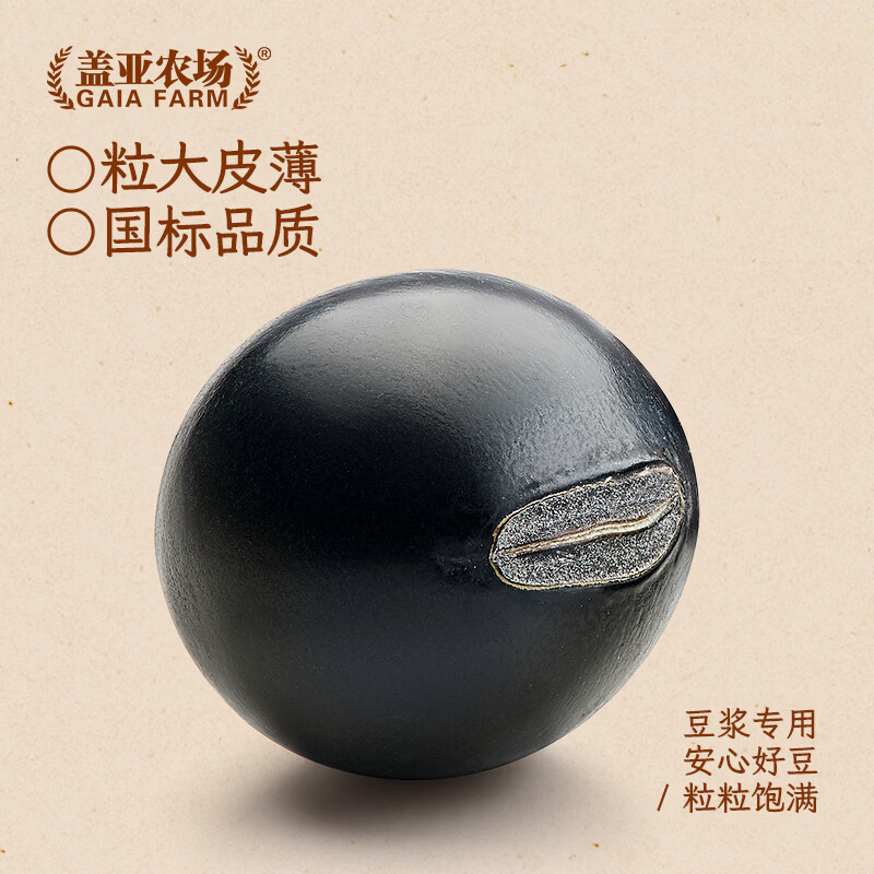 盖亚农场有机黑豆2.5斤（无染色 绿芯黑大豆打豆浆 东北杂粮 粗粮真空）