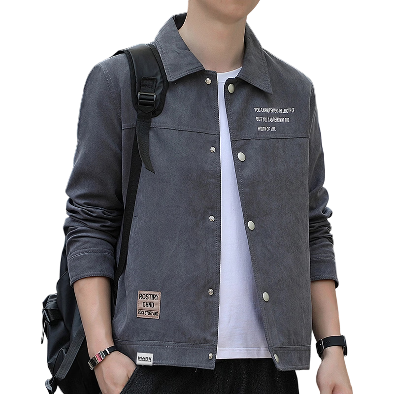 MARK FAIRWHALE Men's Winter Slim Casual Workwear Jacket Trendy Men's Coat Dark Gray Fleece Lined 4XL