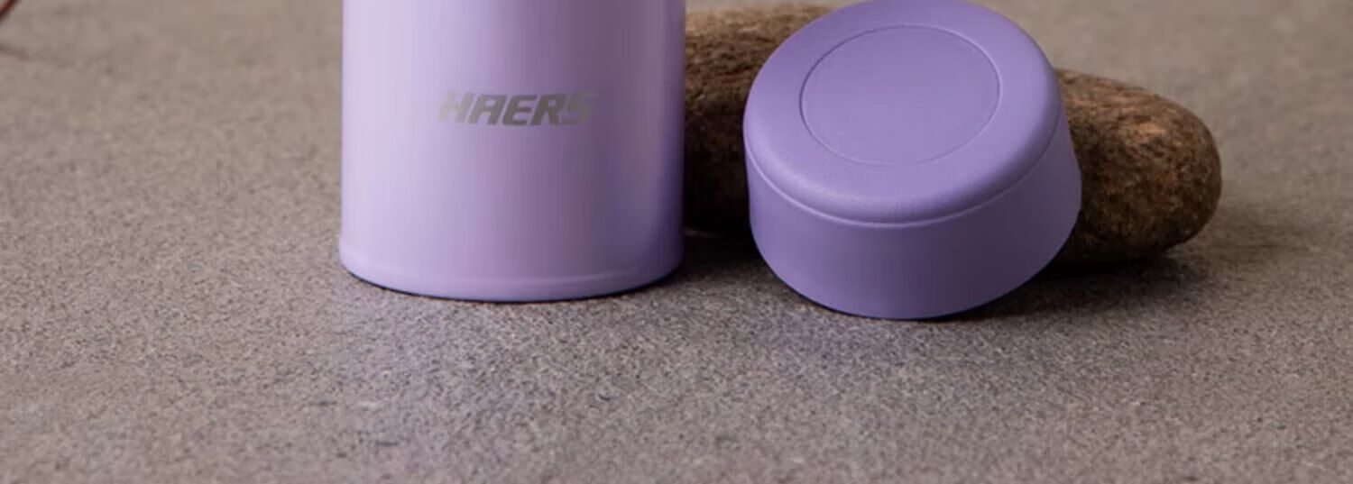 HAERS All-Steel Insulated Water Bottle for Men and Women Students 316 Stainless Steel Cup Sakura Pink 350ml 7