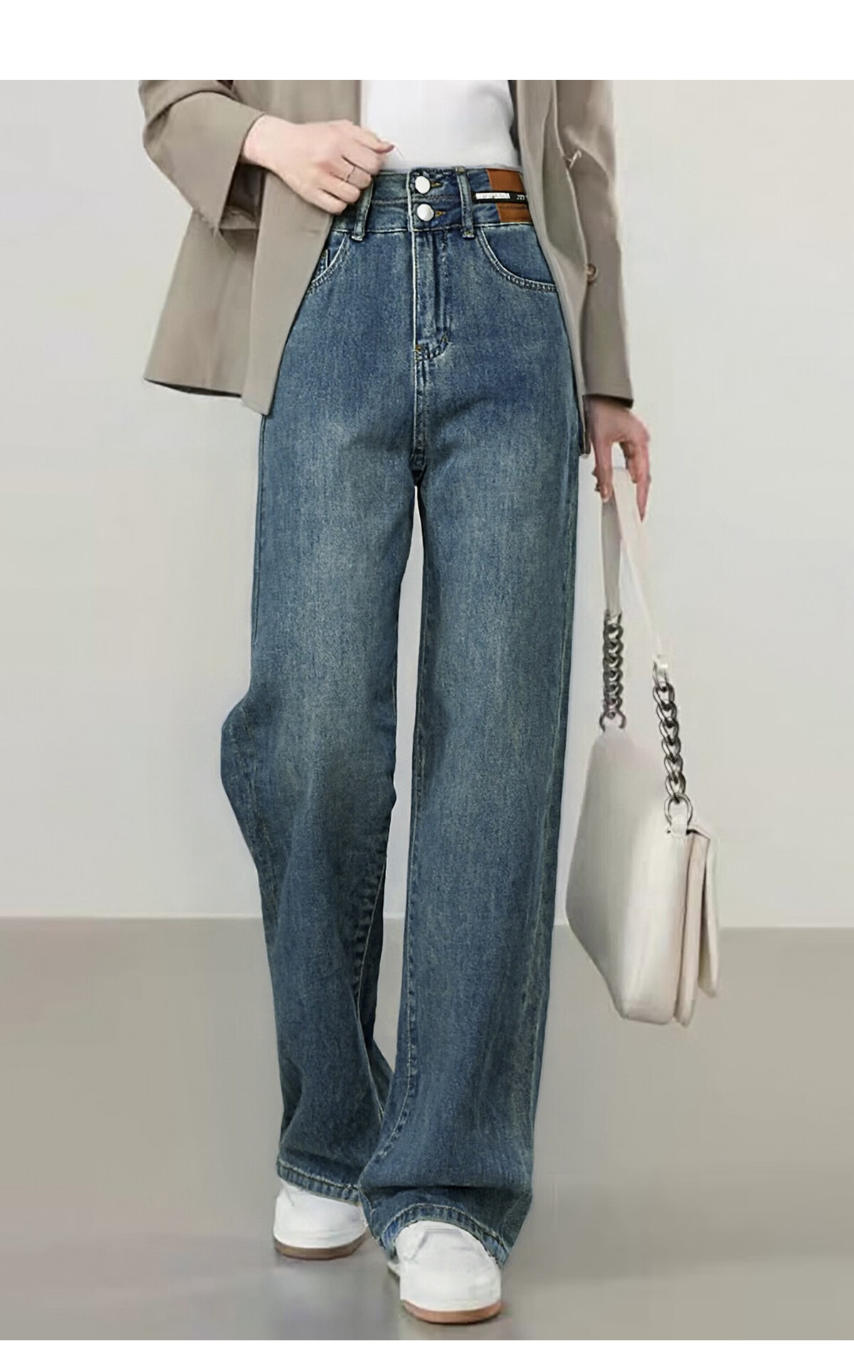 She Enjoy Women's High-Waist Slim Wide-Leg Fashion Draped Straight-Leg Pants T51N079 10
